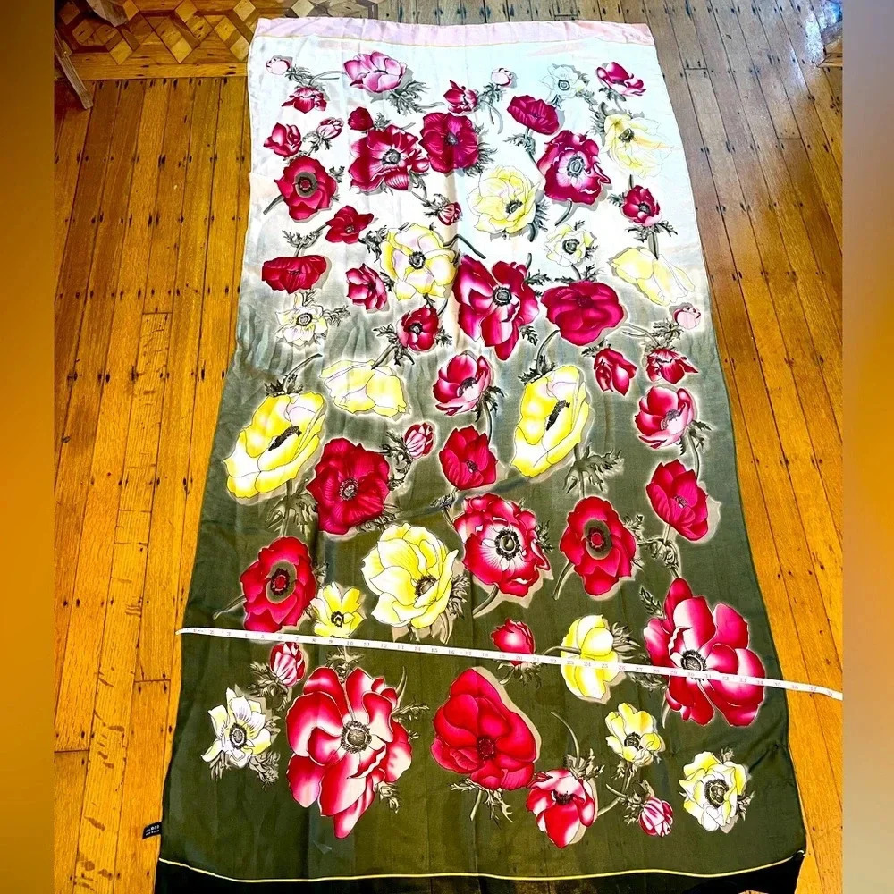 Peonies silk scarf